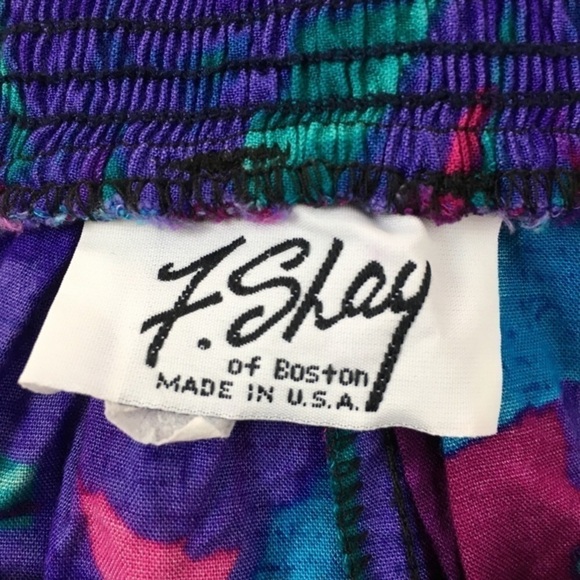 VINTAGE Midi Skirt Geo Mod Retro Boho Abstract Jewel Tone F Shay Boston Size 10 - Picture 6 of 8